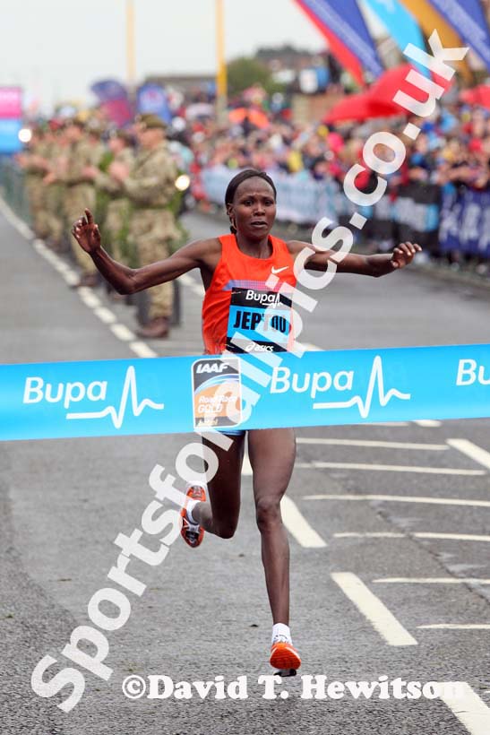 Priscah Jeptoo wins the BUPA Great North Run.
